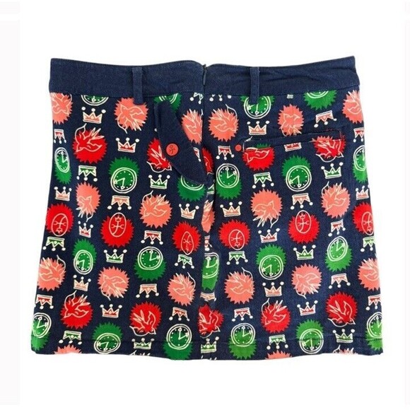 JC de Castelbajac Athletic Skort Colorful Soft Stretchy Loud Artsy Avant Garde S - Picture 4 of 15